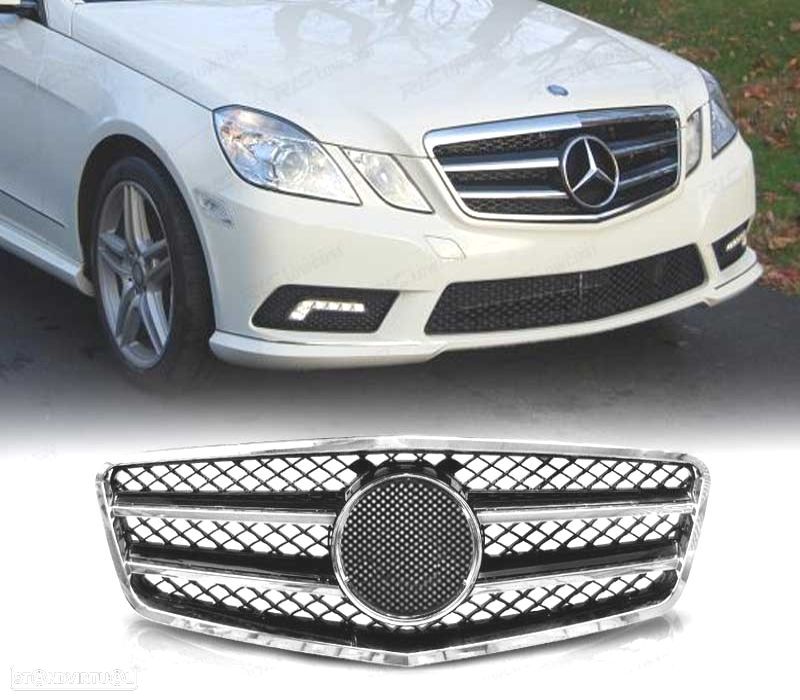 GRELHA MERCEDES CLASSE E W212 CROMADA PRETA 09- LOOK SPORT - 1