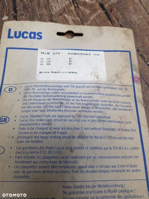 Klocki hamulcowe Lucas MCB 573 Kawasaki KX125 / KX250 / KX500 - 4