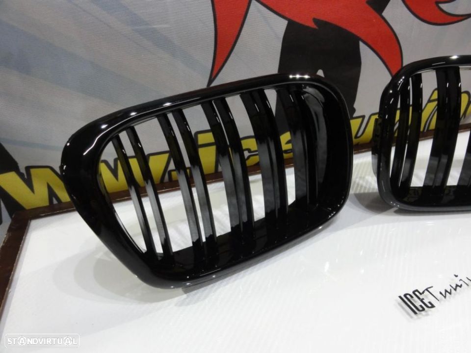 Grelha frontal BMW E39 1995-2003 M4 look / dupla lâmina em preto piano brilhante - 2