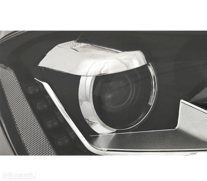 FAROIS FRONTAIS VOLKSWAGEN VW PASSAT B7 10-14 LUZ DIURNA FUNDO PRETO H7+H7 - 3