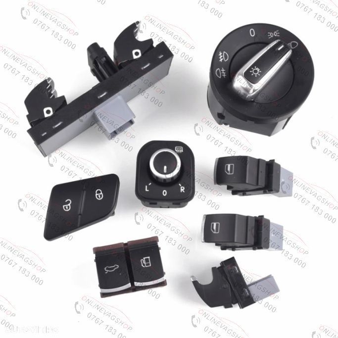 Butoane interior ornament crom mat set 8 bucati pt gama Volkswagen - 1