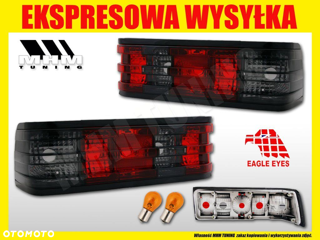 LAMPY TYL TYLNE KPL TUNING SMOKE RED CLEAR MERCEDES 190 W 201 - 2