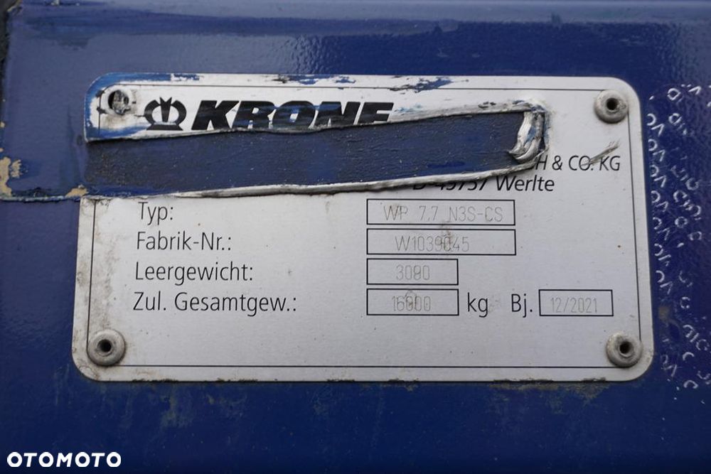 MAN KRONE / ZABUDOWA / BDF / FIRANKA / DŁ. 7,7 M / 19 PALET / MEGA - 8