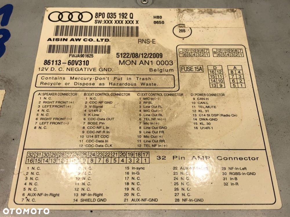 RADIO NAWIGACJA - 1174.00 PLN - AUDI A3 (8P1) 2003 - 2013 2.0 TDI 103 kW [140 KM] olej napędowy - 6