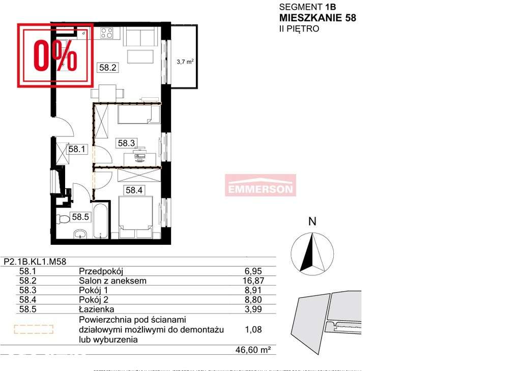 3 pokoje z BALKONEM- budynek ukończony