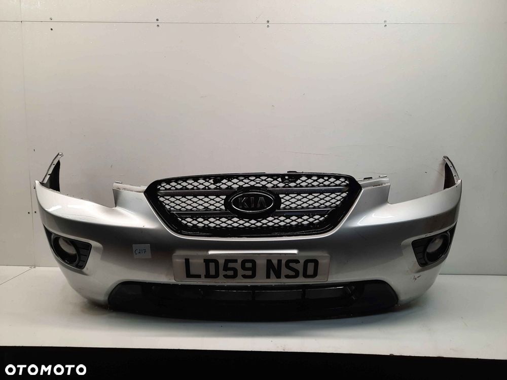 ^ ZDERZAK PRZÓD PRZEDNI DO KIA CARENS III 3 SREBRNY HALOGENY - 1