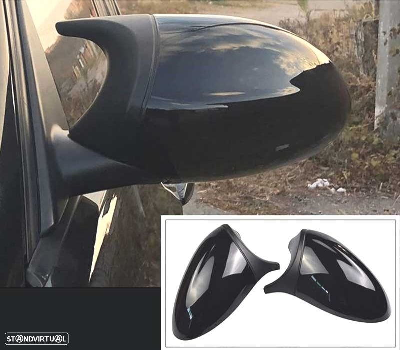 CAPAS ESPELHOS RETROVISORES LOOK M3 E90 E92 E82 E88 E91 E93 05-09 PRETO BRILHANTE - 3