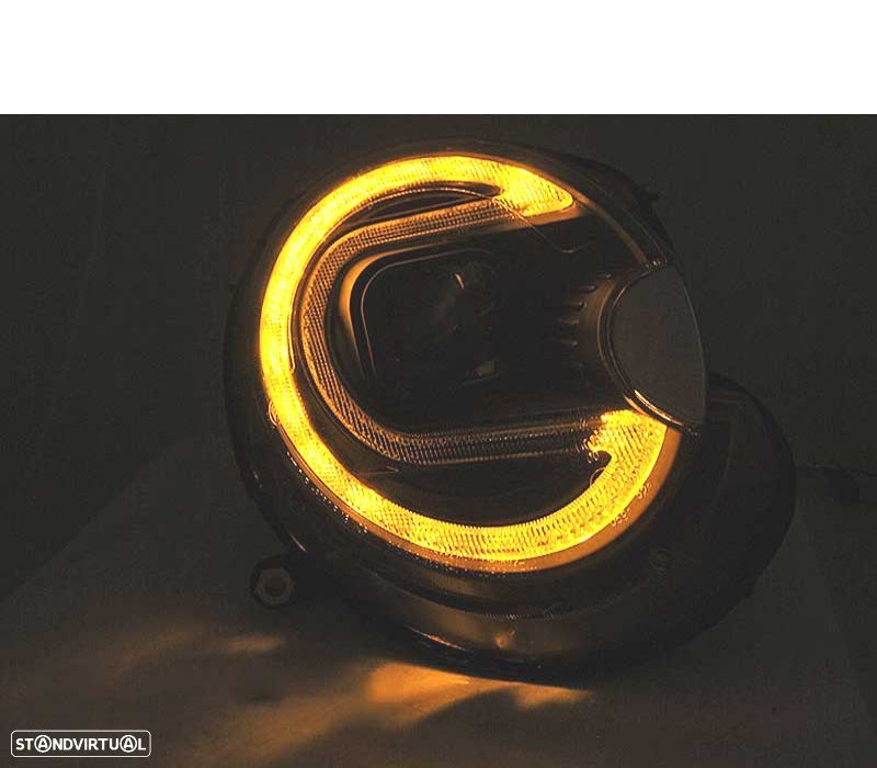 FARÓIS XENON LED MINI COOPER 06-14 PRETO - 3