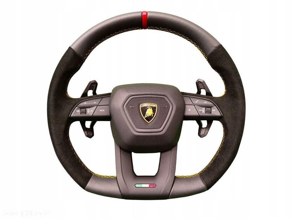 LAMBORGHINI URUS KIEROWNICA ŁOPATKI ALCANTARA ŻÓŁTA NIĆ - 1