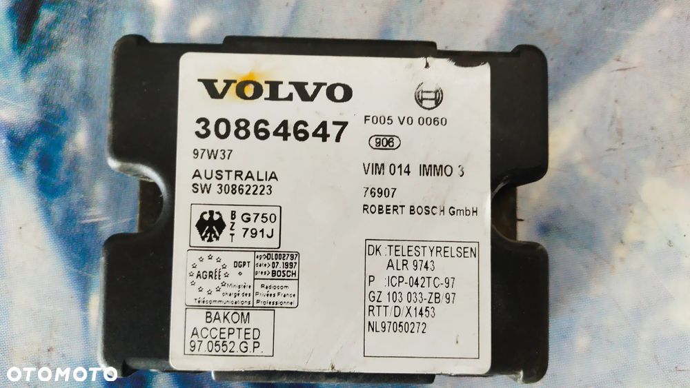 VOLVO S40, V40 MODUŁ / STEROWNIK IMMOBILIZERA 30864647 - 2