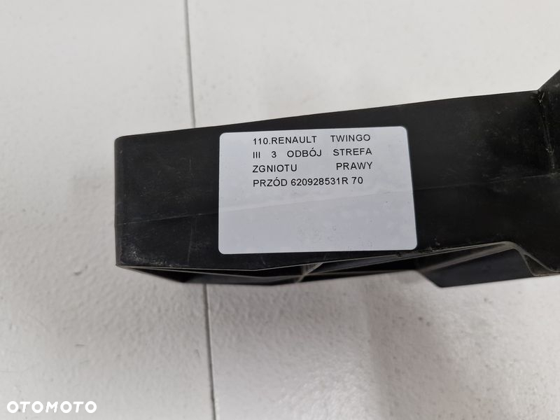 RENAULT TWINGO III 3 ODBÓJ STREFA ZGNIOTU PRAWY PRZÓD 620928531R - 5