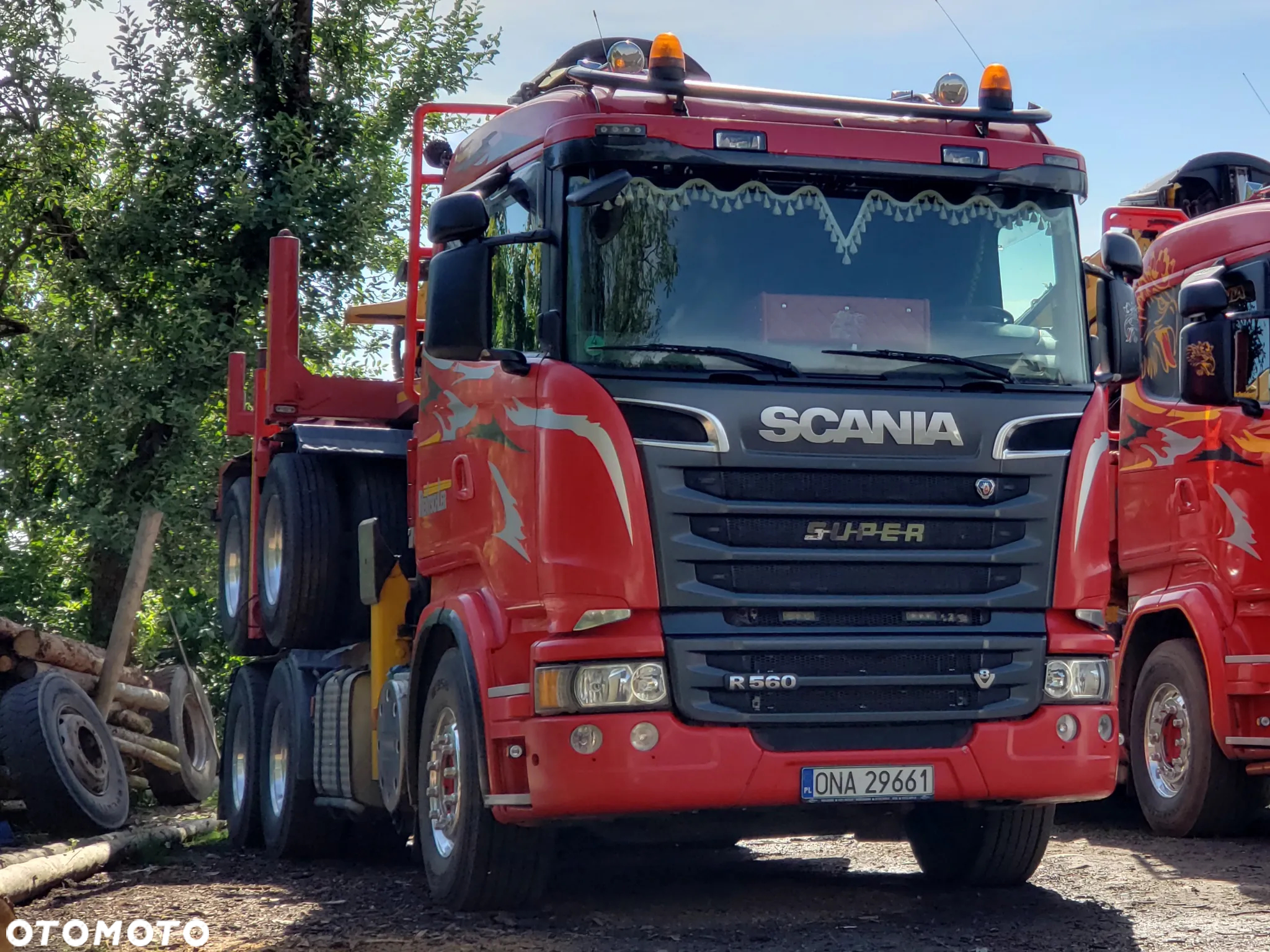 Scania R560 V8 6x4 do drewna do lasu drzewa dłużycy kłody dźwig epsilon loglift wózek doll huttner przyczepa do transportu drewna - 7