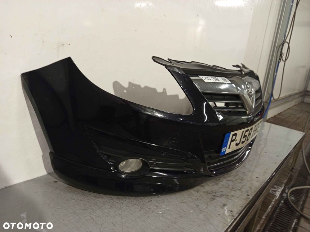 ^ ZDERZAK PRZÓD PRZEDNI OPEL CORSA D Z20R CZARNY HALOGENY DOKŁADKA ! - 2