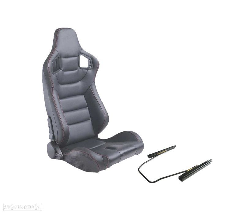 KIT BANCO SEMI BAQUET TIPO RS EM PELE PRETA - 1