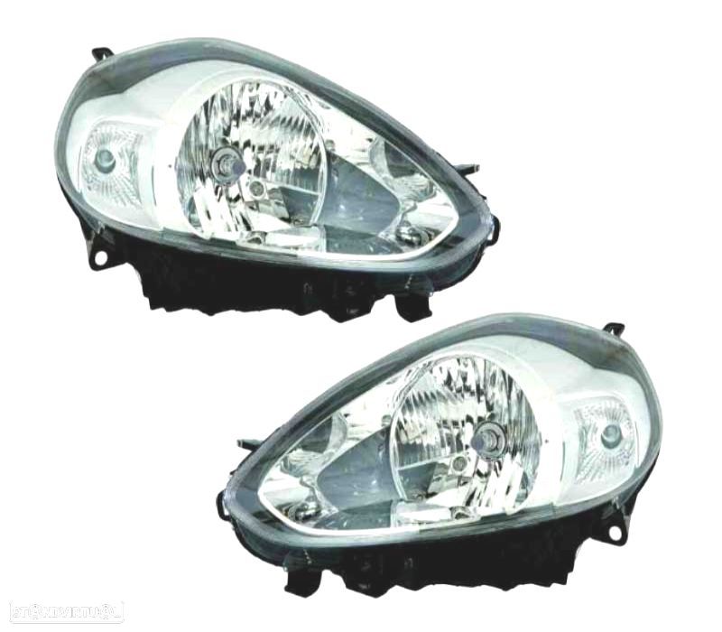 FARÓIS OPTICAS FIAT PUNTO EVO 09- FUNDO CROMADO - 1