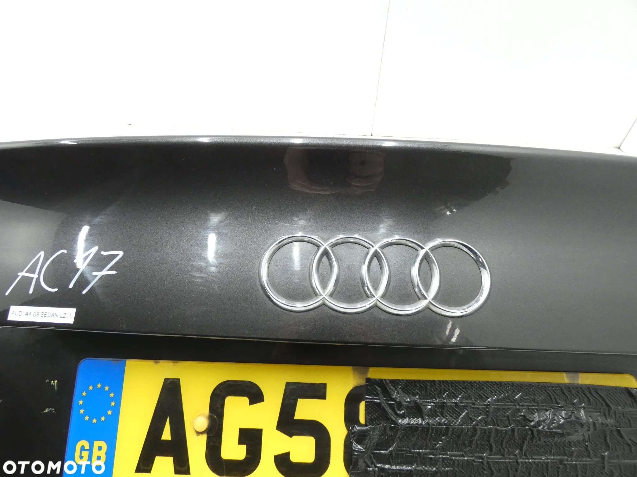AUDI A4 B8 SEDAN KLAPA BAGAŻNIKA TYŁ TYLNA POKRYWA SZARA LZ7L GORLICE AC17 - 11