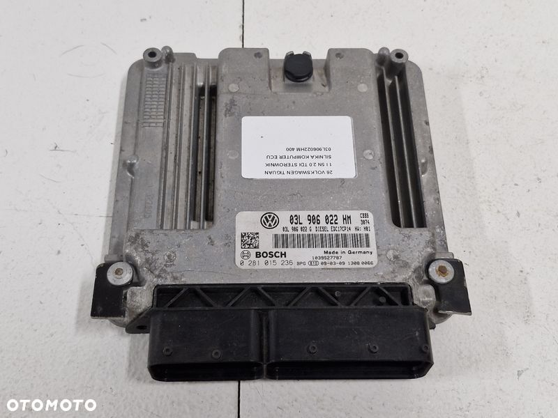 VOLKSWAGEN TIGUAN 1 I 5N 2.0 TDI STEROWNIK SILNIKA KOMPUTER ECU 03L906022HM - 1