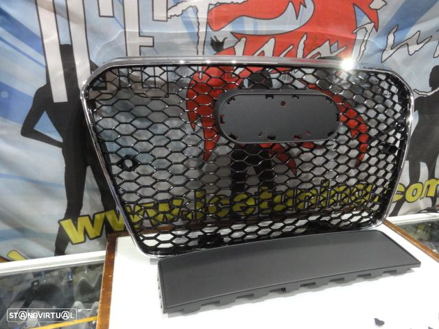 Grelha frontal AUDI A5 11-16 LIFTBACK / COUPE / CABRIO RS5 look preto brilhante com aro cromado - 3