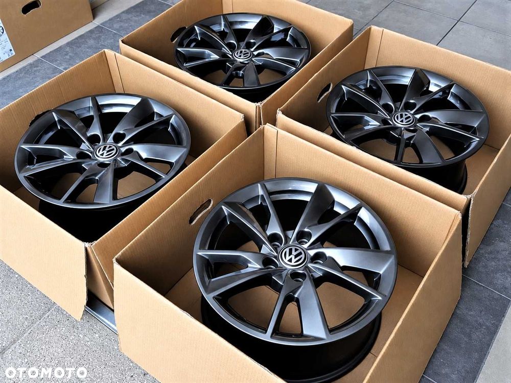 Alufelgi 16 5x112 VW Golf Passat Tiguan Jetta Touran Caddy T-Roc Nowe Chrom Shadow ! 611# - 5