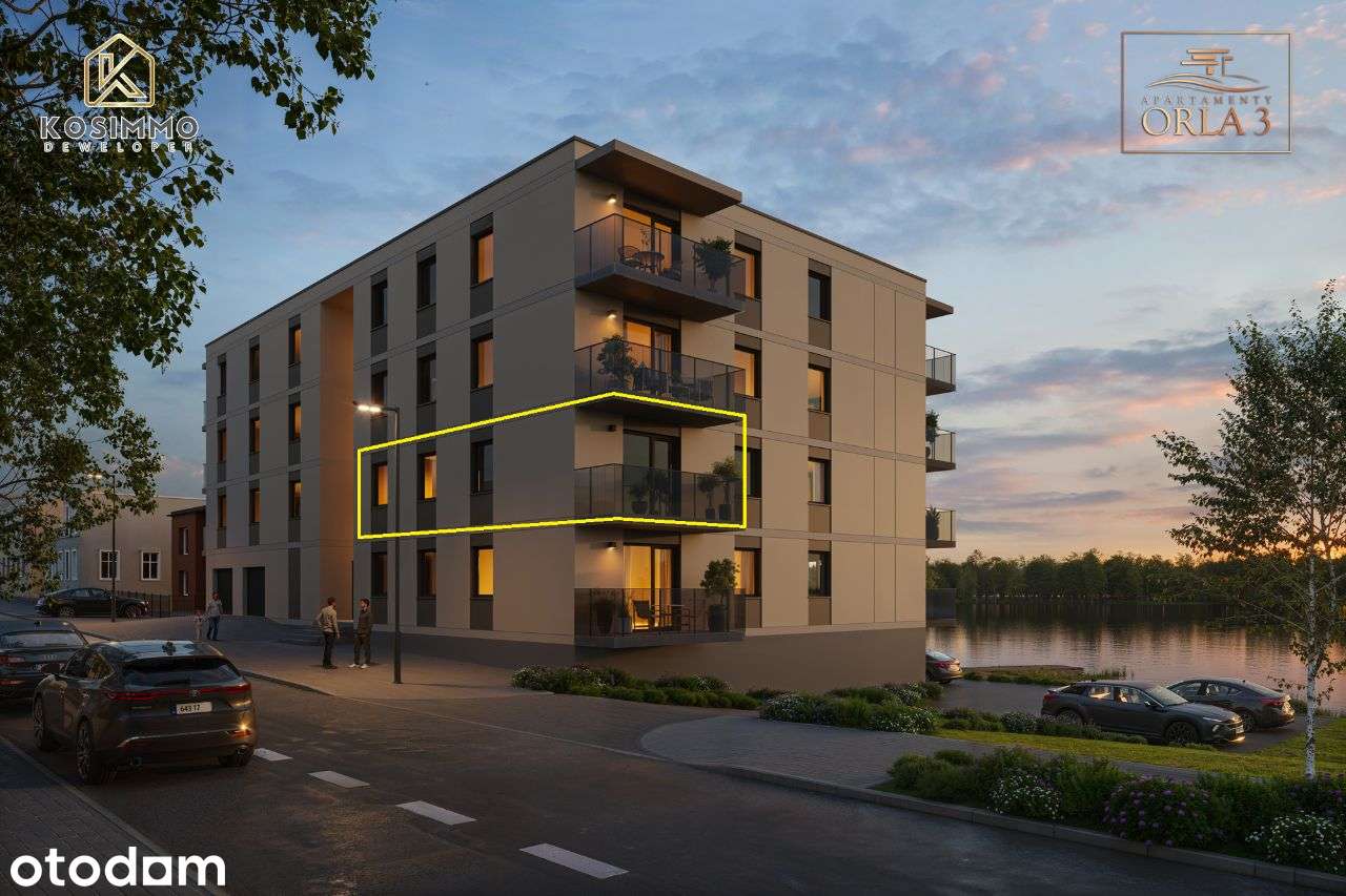 M05 APARTAMENTY Orla 3, Centrum,60 m2, 3 pok,1 piętro, widok na jezior