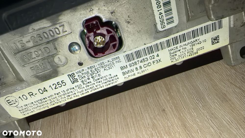 BMW F30 F31 F32 F36 MONITOR WYŚWIETLACZ 9387453 - 3