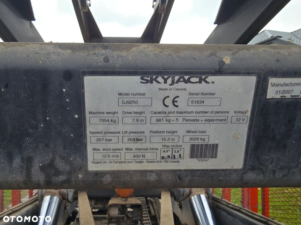 Skyjack Sj 9250 4x4 All Terrain 17m Diesel nożycowy terenowy podnośnik podest - 8