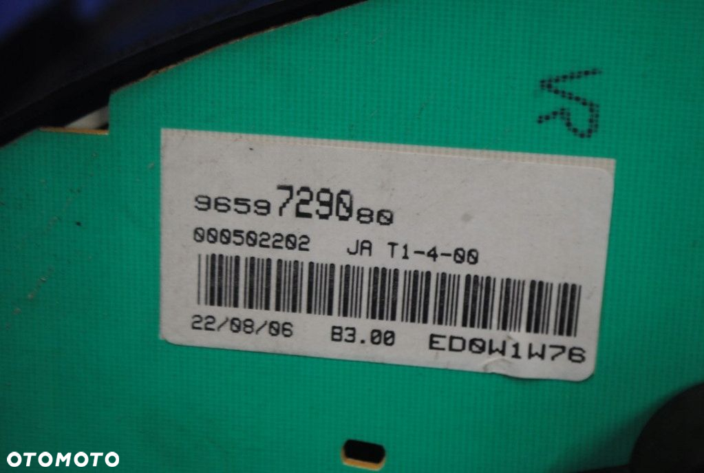 PEUGEOT 206 LIFT LICZNIK 1.4 HDI 9659729080 - 5