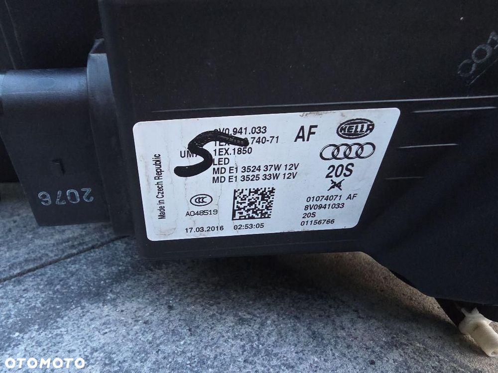 AUDI A3 S3 RS3 8V0 8V Lampa lewa przód Full Led Dynamic 8V0941034 - 10