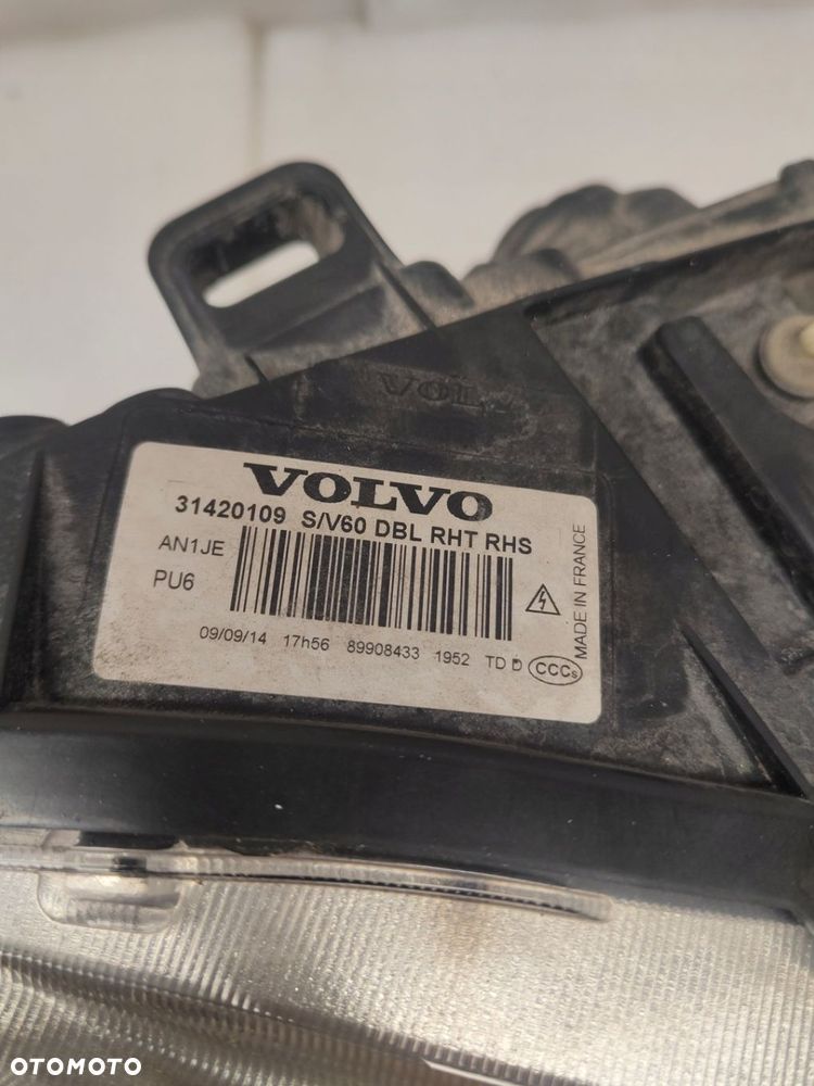 VOLVO S60 V60 XENON LAMPA PRAWY PRZÓD KOMPLETNA 8 PINÓW 31420109 - 6