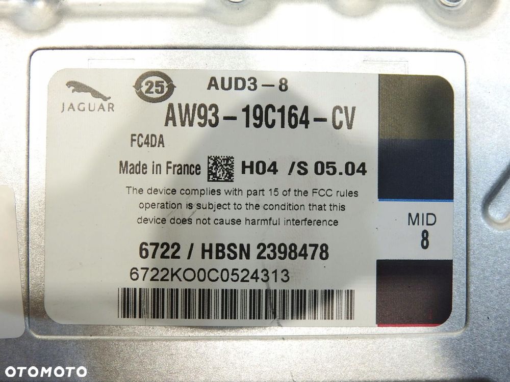 WZMACNIACZ JAGUAR XF X250 LIFT JAGUAR XF X250 AW93-19C164-CV - 5