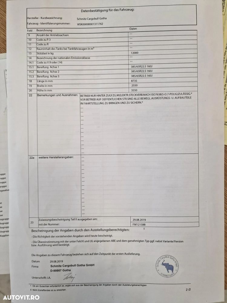 Schmitz Cargobull SKI 8,2, 28mc, basculabila, prelata, picioare sprijin, jante ALUMINIU, bara protectie spate-22900 EUR+Tva, posibilitate leasing, otel HARDOX, prelungire finisor, Carte de identitate, posibilitate leasing-PROMOTIE 22900 Eur+Tva - 28
