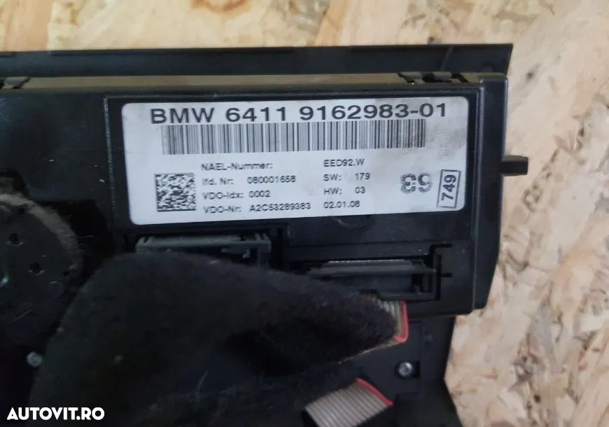 Panou Modul Display Comenzi Clima Climatronic Aer Conditionat Bmw E90 E91 Cod 9162983 - 4