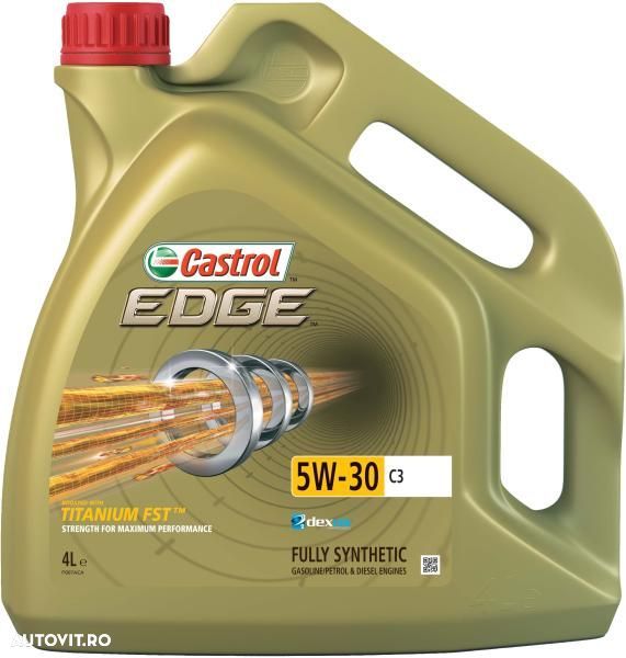 Ulei motor Castrol Edge Titanium FST 5W30 C3 4 litri, sintetic, Acea C3, API SN, BMW LL-04, GM dexos2, MB 229.31/229.51, Renault RN 0700/0710, VW 504 00/507 00 - 1