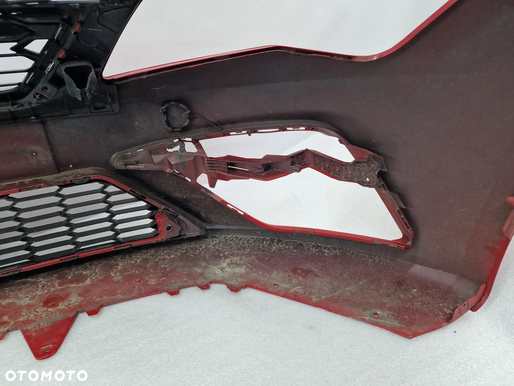 SEAT LEON 3 III 5F0 LIFT FR 16- KOMPLETNY ZDERZAK PRZEDNI PRZÓD + GRILL + KRATKA ŚRODKOWA , ŁADNY , KOLOR CZERWONY , NR 5F0807221AB / 5F0807221AJ , NR AUKCJI NZ971 - 31