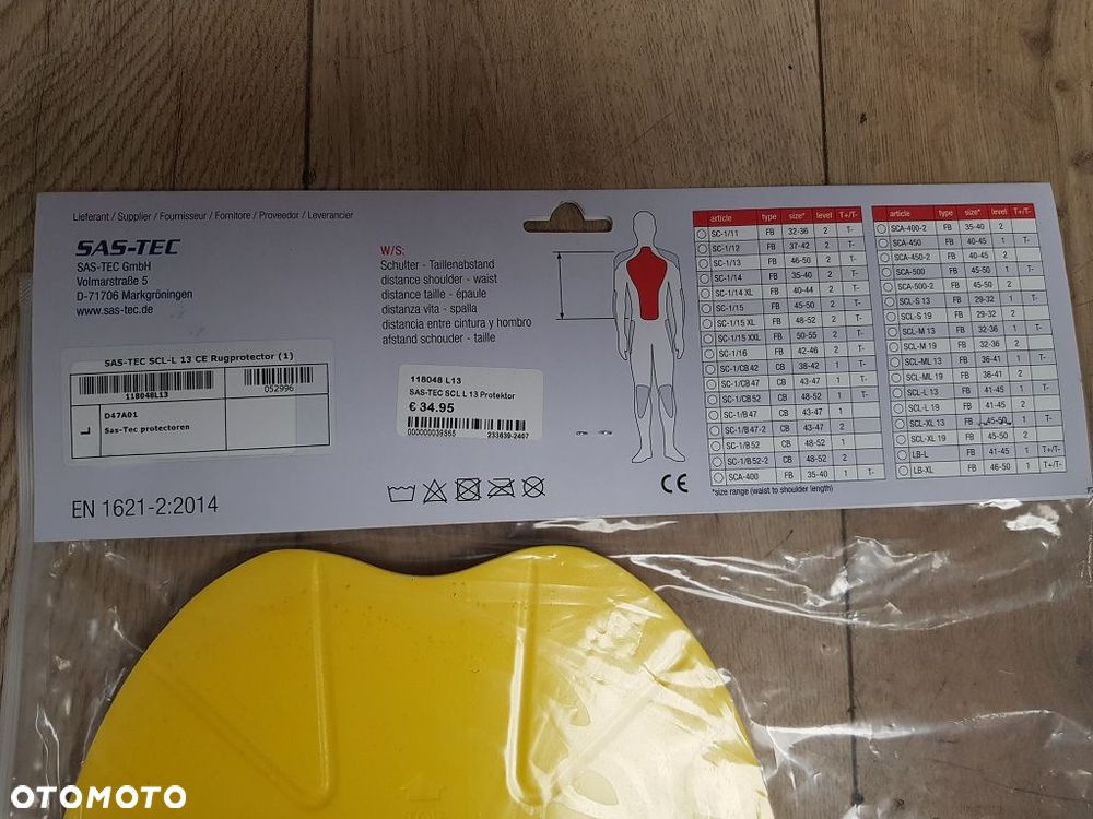 Sas-Tec ochraniacz pleców protektor SCL-L 13 - 6