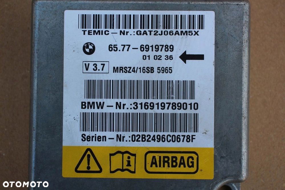 Moduł sensor poduszek AIRBAG BMW 5 e39 6919789 - 2