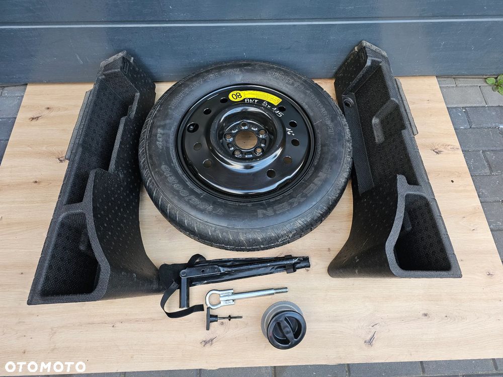 KOŁO DOJAZDOWE R16 ZESTAW KLUCZ HAK STYROPIANY OPEL ANTARA 5X115 155/90/16 - 1