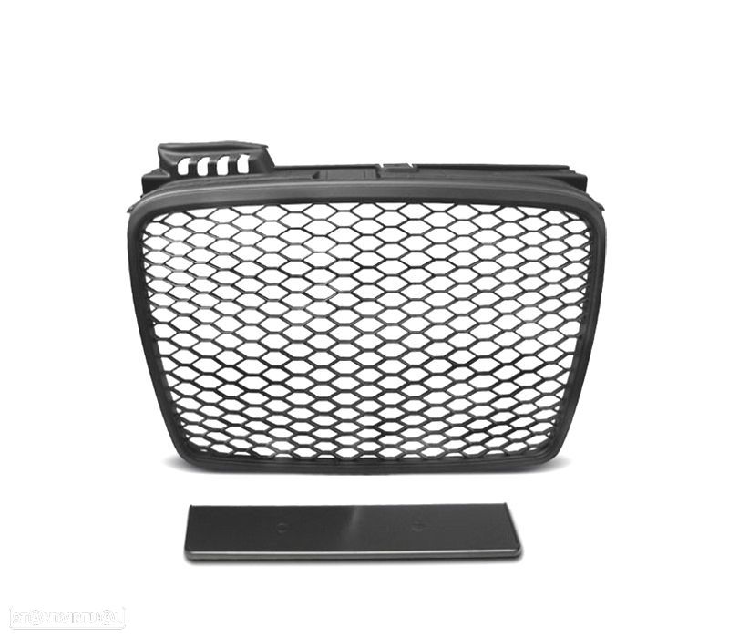 GRELHA FRONTAL AUDI A4 B7 04-07 LOOK RS PRETO MATE - 3