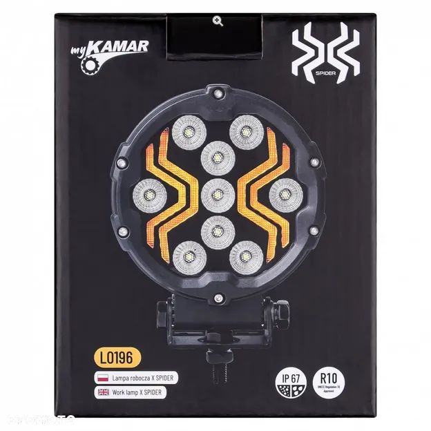 Lampa robocza X-SPIDER 9 LED okrągła halogen LED 12/24V moc 18W IP67 - 14