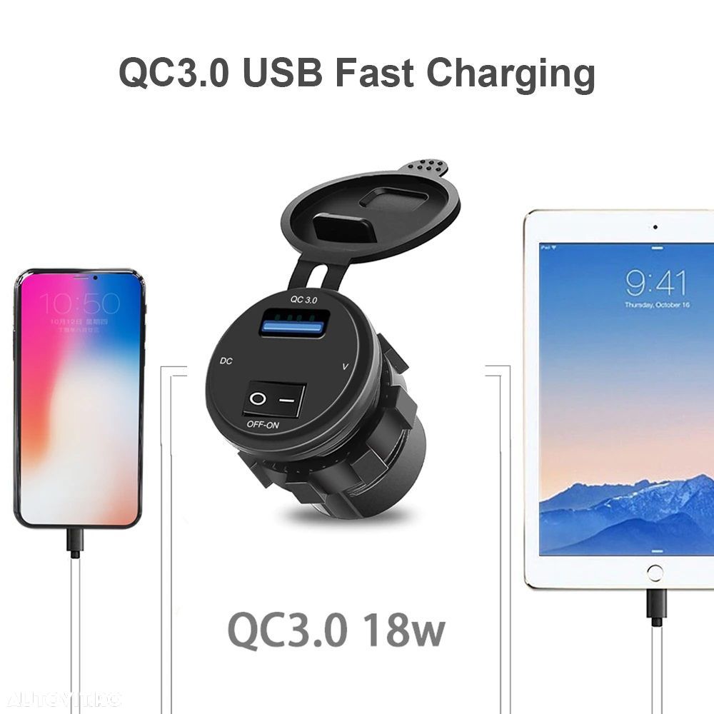Priza auto cu incarcare USB cu indicator de voltaj - 4