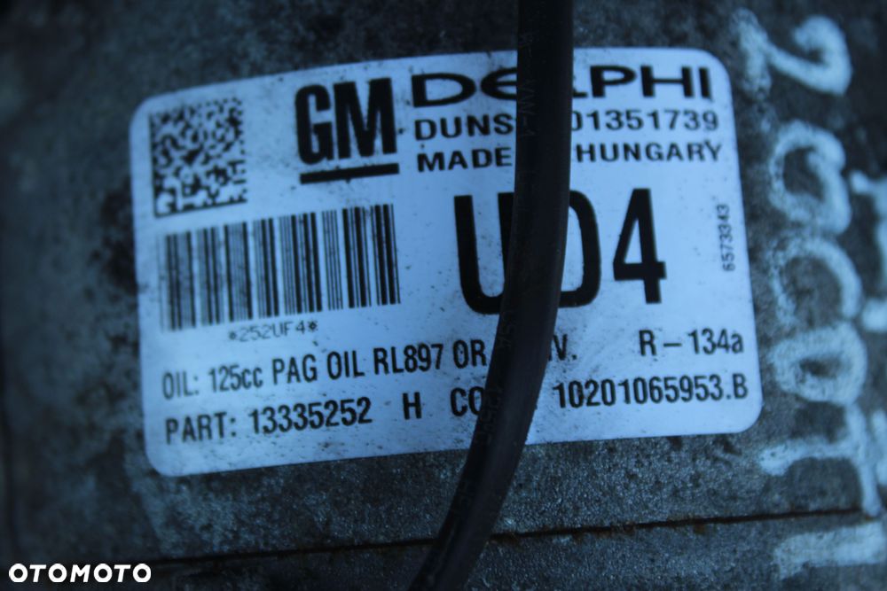 SPRĘŻARKA KLIMATYZACJI OPEL ZAFIRA  ASTRA J 2.0 CDTI 13335252 - 8