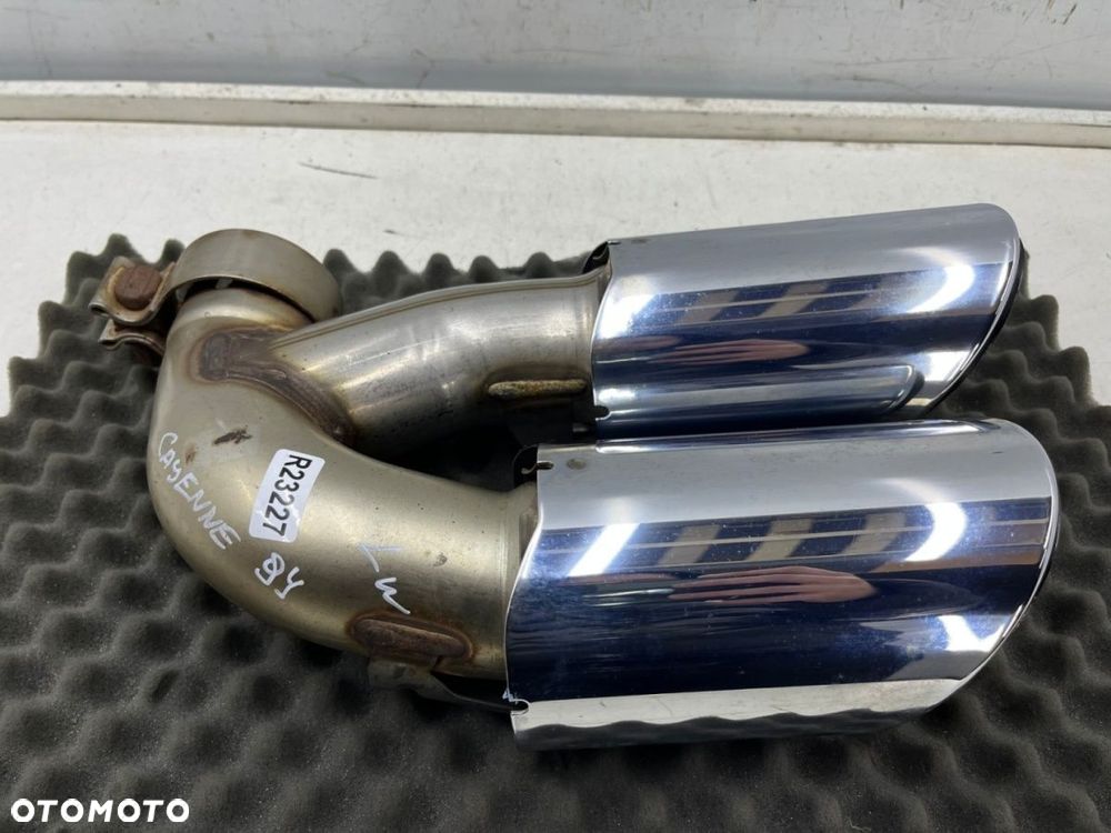 Wydech Porsche Cayenne III 9y 17r.- LEWA tylna podwójna końcówka tłumika nasadka CHROMOWANA - 1