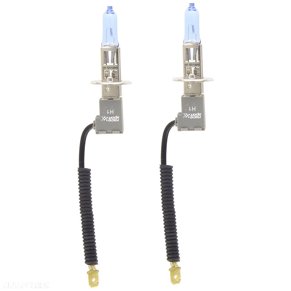 Set 2 becuri auto cu halogen pentru far Race Sport Helium Quartz H1 12V 100W Xenon Effect 5500K - 1