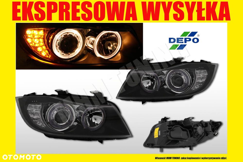 REFLEKTOR LAMPA RINGI ANGEL KPL LED BMW 3 E90 E91 - 2
