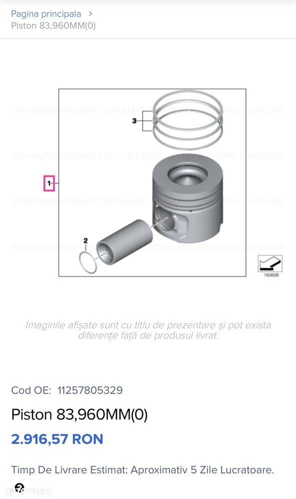 Piston / Bielă BMW N57 (N57D30A, N57D30B, S) – 83.960mm – Originale – 198k KM bmw x6 e71 740dx F01 - 5