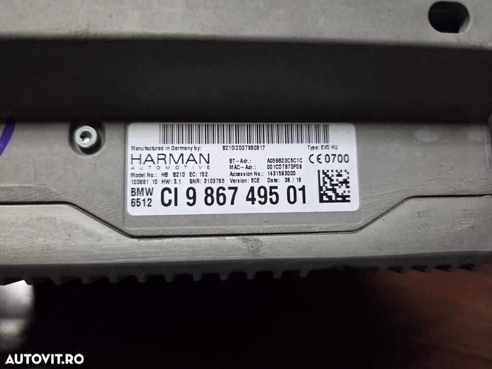 Modul navigatie Bmw NBT evo hu cu mufa gps cod 9867485 - 3