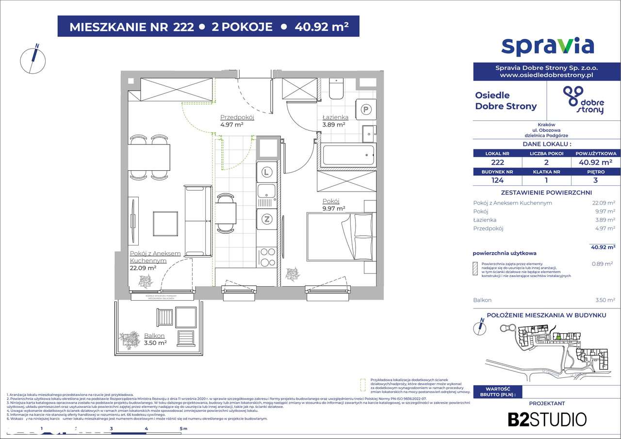 2-pokojowe mieszkanie 40m2 + balkon Bez Prowizji - Pełny obrazek: 2/7