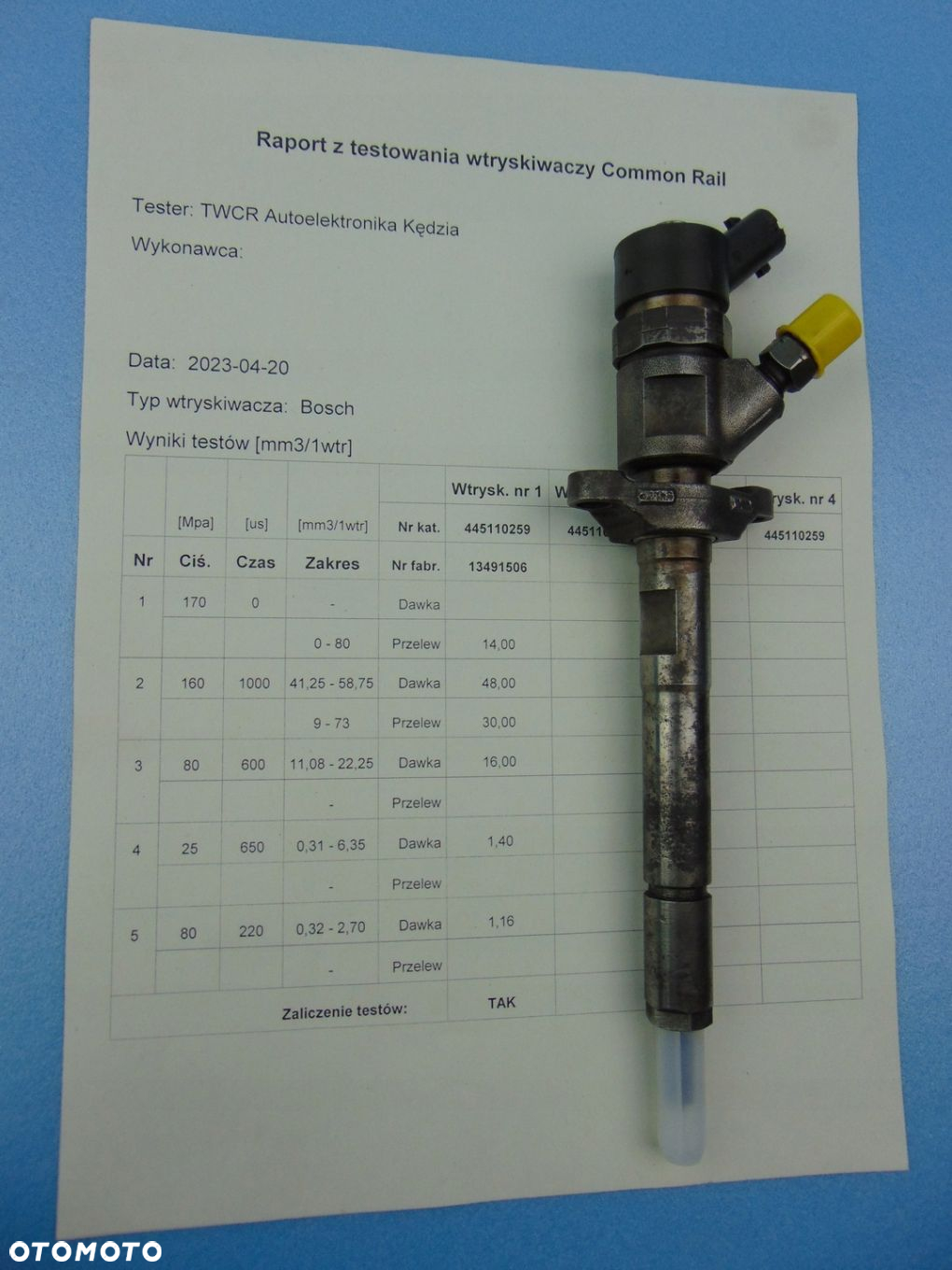 Wtryskiwacz 1,6HDI 1,6TDCI 0445110259 Ford Peugot Volvo Sprawdzony - 3