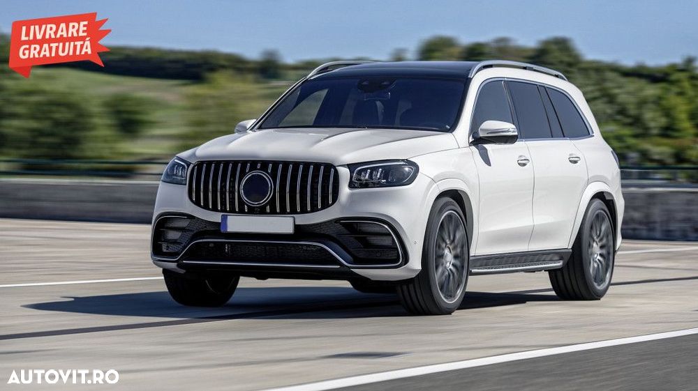 Grila Centrala Mercedes GLS SUV X167 (2019-2023) GTR Look Negru Crom - 7