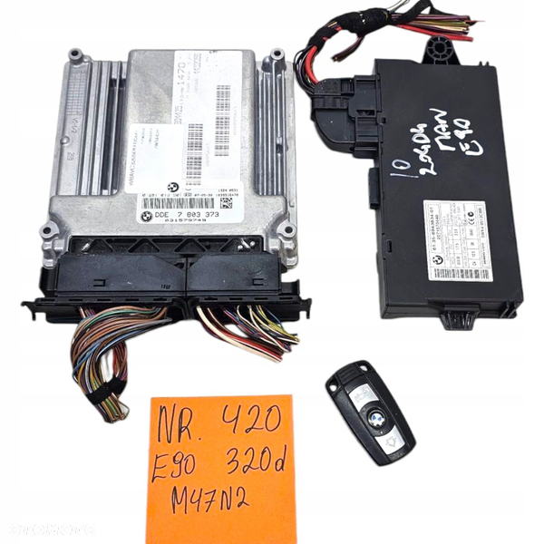 Bmw E90 Zestaw Startowy Komputer Kluczyk Sterownik Cas 320D M47N2 Nr 420
